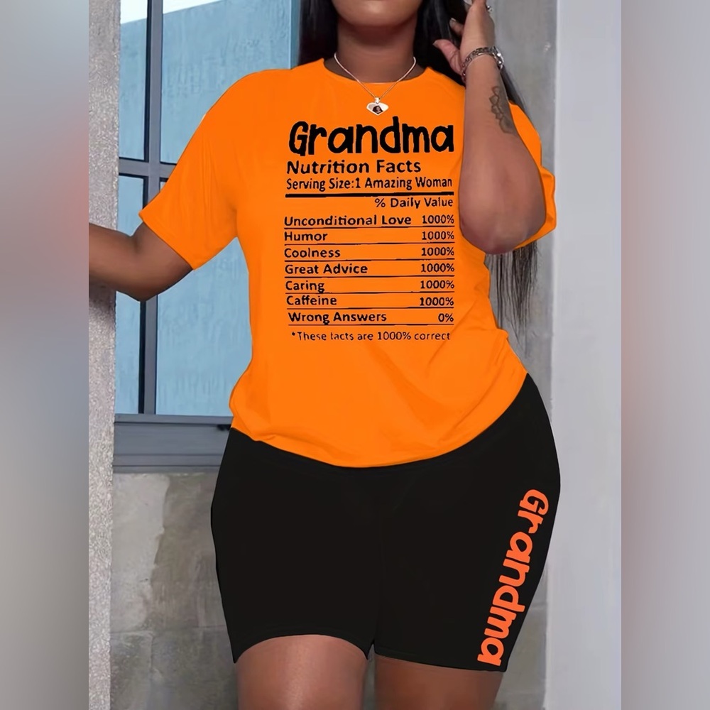 SHEIN Grandma Nutrition Facts Two Piece Outfit: Size 0XL